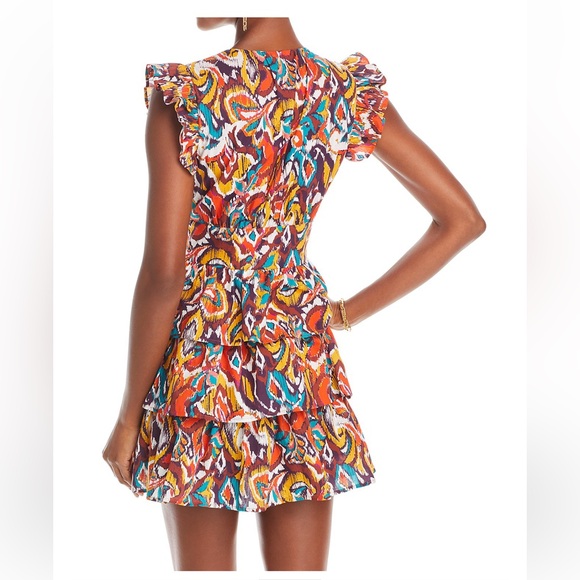 AQUA V Neck Ruffled Mini Dress - Exclusive - Picture 4 of 7